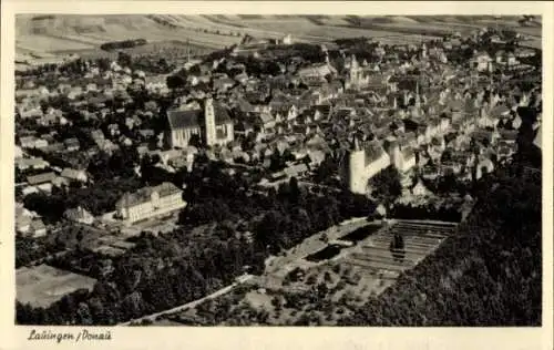 Ak Lauingen an der Donau Schwäbische Alb, Fliegeraufnahme