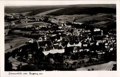 Ak Donauwörth in Schwaben Bayern, Fliegeraufnahme