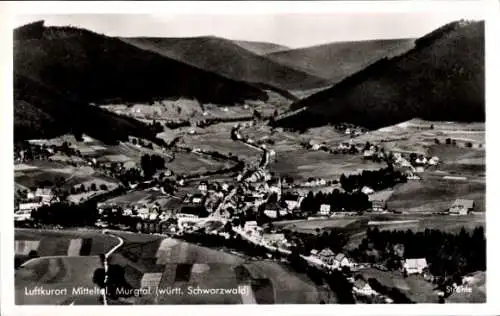 Ak Mitteltal Baiersbronn Schwarzwald, Fliegeraufnahme