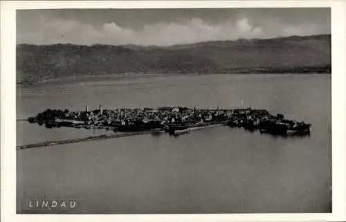 Ak Lindau am Bodensee Schwaben, Fliegeraufnahme