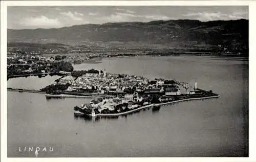 Ak Lindau am Bodensee Schwaben, Fliegeraufnahme