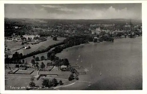 Ak Tutzing am Starnberger See Oberbayern, Fliegeraufnahme