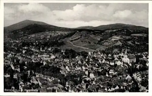 Ak Bensheim an der Bergstraße Hessen, Fliegeraufnahme