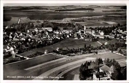 Ak Bad Wurzach in Oberschwaben, Fliegeraufnahme, Gottesberg