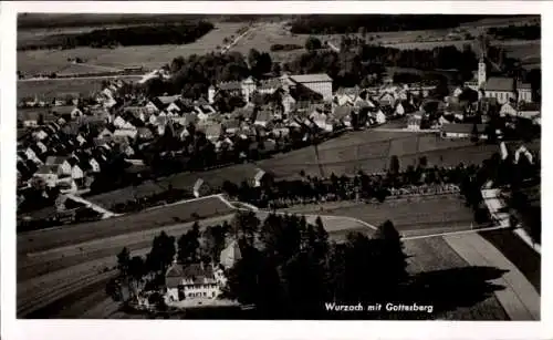 Ak Bad Wurzach in Oberschwaben, Fliegeraufnahme, Gottesberg