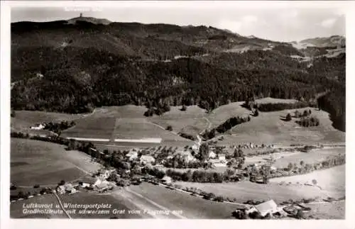 Ak Großholzleute Isny im Allgäu, Fliegeraufnahme, Schwarzer Grat