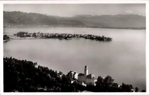 Ak Bad Schachen Lindau am Bodensee Schwaben, Fliegeraufnahme, Hotel