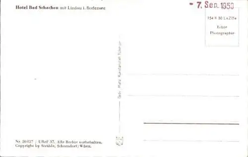 Ak Bad Schachen Lindau am Bodensee Schwaben, Fliegeraufnahme, Hotel