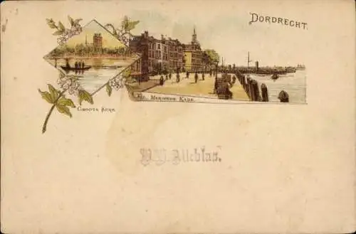 Ak Dordrecht Zuid-Holland Nederland, Groote Kerk, Merwede Kade