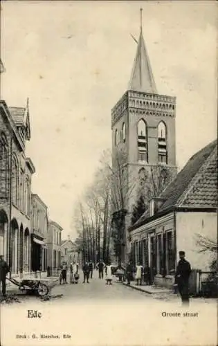 Ak Ede Gelderland Nederland, Groote straat, Kerk