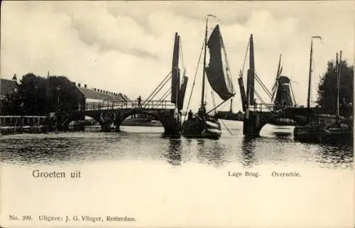 Ak Overschie Rotterdam Südholland, Lage Brug