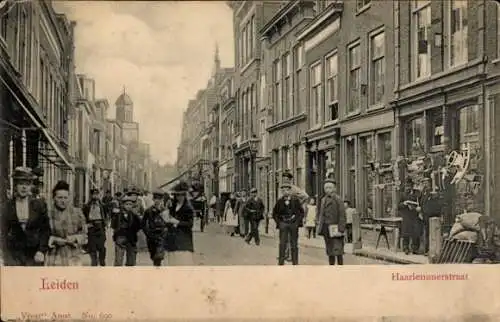 Ak Leiden Südholland Niederlande, Haarlemmerstraat