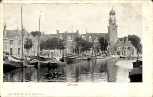 Ak Lemmer Friesland Niederlande, Partie am Wasser