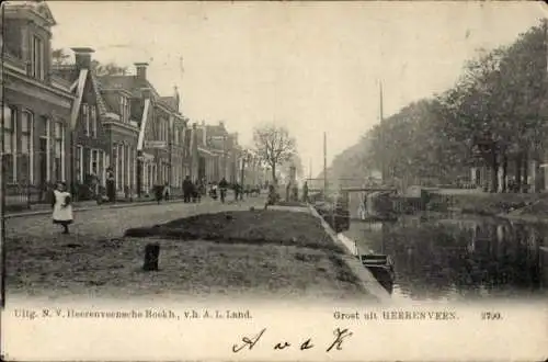 Ak Heerenveen Friesland Nederland, Spaziergang am Wasser