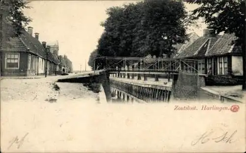 Ak Harlingen Friesland Nederland, Zoutsloot