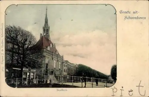 Ak Schoonhoven Zuid-Holland Nederland, Stadhuis