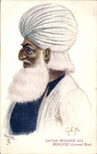 Künstler Ak Saiyad Mobarik Ali, Moolvee, Learned man, India