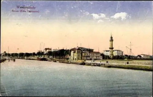 Ak Ostseebad Warnemünde Rostock, Strom, Ecke Hafenamt