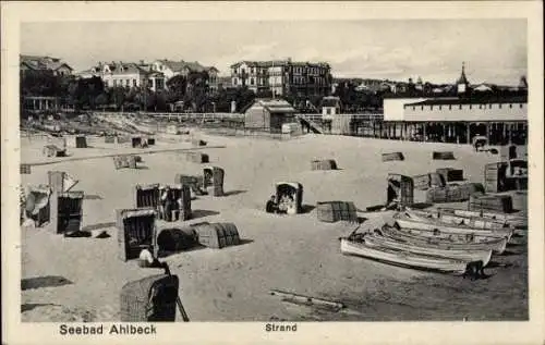 Ak Ostseebad Ahlbeck auf Usedom, Strand