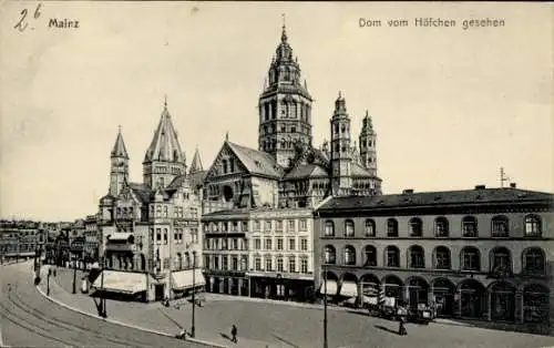 Ak Mainz am Rhein,  Dom vom Höfchen gesehen