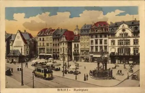 Ak Mainz am Rhein, MAINZ - Marktplatz
