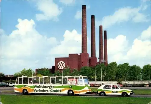 Ak Wolfsburg in Niedersachsen, Schloss Wolfsburg, Wolfsburger Verkehrs-GmbH, Golf