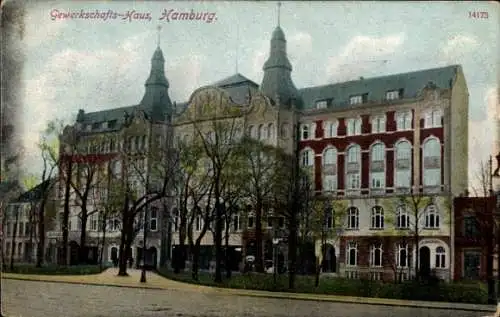 Ak Hamburg Mitte St. Georg, Gewerkschaftshaus, Besenbinderhof