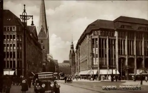 Ak Hamburg Mitte Altstadt, Mönckebergstraße, Kirche