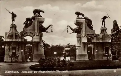 Ak Hamburg Eimsbüttel Stellingen, Carl Hagenbeck Tierpark, Haupteingang