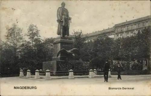 Ak Magdeburg in Sachsen Anhalt, Bismarck-Denkmal