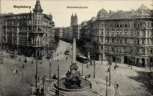 Ak Magdeburg in Sachsen Anhalt, Hasselbachplatz