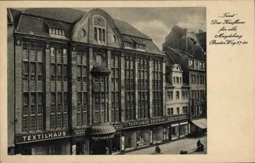 Ak Magdeburg, Textilhaus Zentrum, Tezet, Breiter Weg 57-60