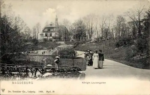 Ak Magdeburg an der Elbe, Königin Louisengarten