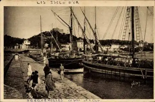 Ak Île de Porquerolles Îles d’Hyères Var, Hafen, Seebrücke