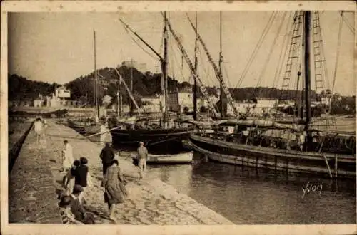 Ak Île de Porquerolles Îles d’Hyères Var, Hafen, Seebrücke