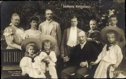 Ak König Friedrich August III. von Sachsen mit Familie