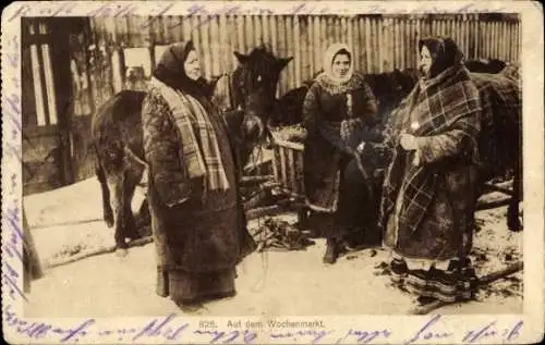 Ak Russische Typen, Frauen auf dem Wochenmarkt