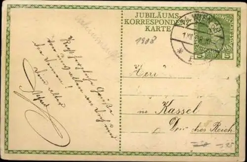 Ganzsachen Ak Kaiser Franz Joseph I., Portrait, Jubiläum 1908