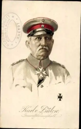 Künstler Ak Generalfeldmarschall Karl von Bülow, Portrait, Uniform, Orden