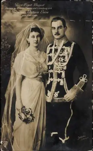 Ak Herzog Ernst August von Braunschweig, Prinzessin Victoria Luise von Preußen, Hochzeit