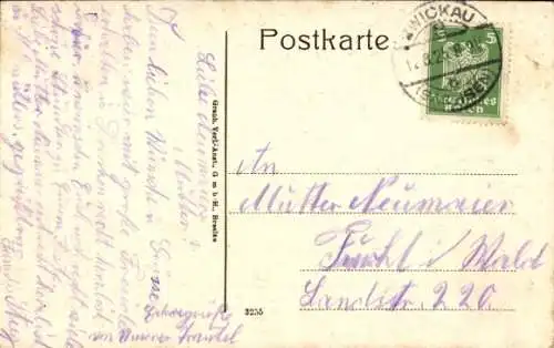 Ak Zwickau in Sachsen, Totalansicht