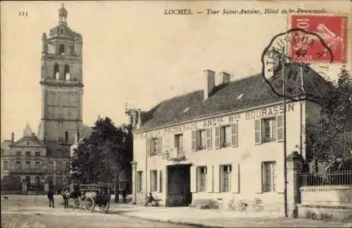 Ak Loches Indre-et-Loire, Tour Saint Antoine, Hotel de la Promenade