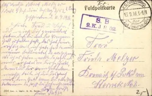 Ak Dontrien Marne, Straßenpartie, I. WK