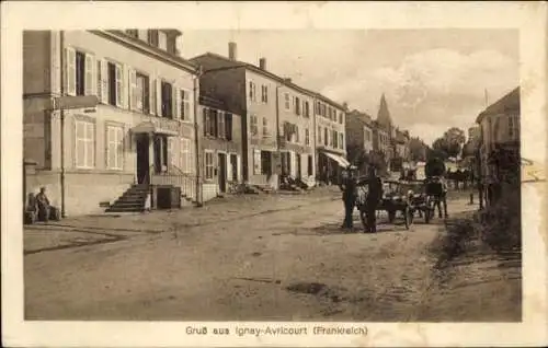 Ak Igney Avricourt Meurthe-et-Moselle, Straßenpartie