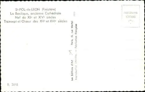 Ak Saint Pol de Léon Finistère, Basilika
