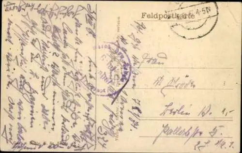 Ak Pontfaverger Moronvilliers Marne, durch Granaten zerstörte Häuser