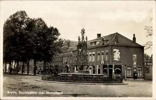 Ak Breda Nordbrabant Niederlande, Sophieplein, Monument