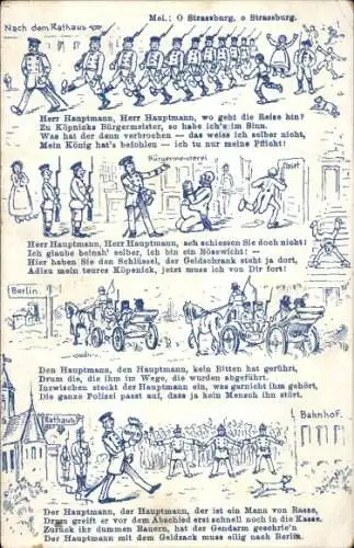 Lied Ak Hauptmann von Köpenick, Nach dem Rathaus, Herr Hauptmann, wo geht die Reise hin