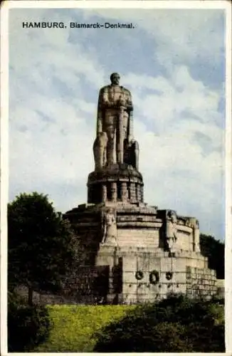 Ak Hamburg Mitte St. Pauli, Bismarck Denkmal