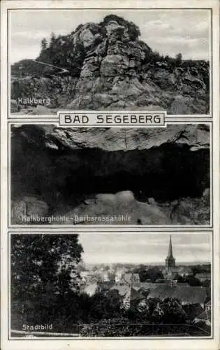 Ak Tensfeld Bad Segeberg in Holstein, Kalkberg, Kalkberghöhle Barbarossahöhle